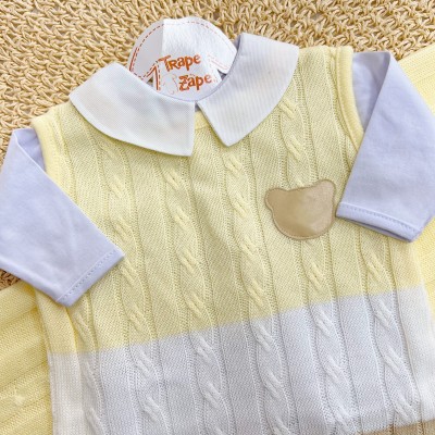 Saída de Maternidade Guilherme - Amarelo e Off White
